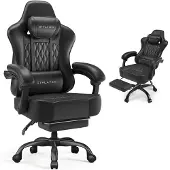 GTPLAYER Gamingstoel, kantoel, ergonomische computerstoel, verstelbare draaistoel, armleuningen met synchroonmechanisme, lendensteun, hoofdkussen