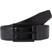 Calvin Klein Riem 'Emblem Print Buckle' zwart