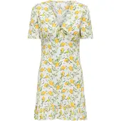 ONLY Jurk 'ONLMOLLY' geel / groen / offwhite