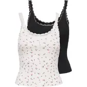 ONLY Top 'ONLFENJA' groen / rosa / zwart / wit