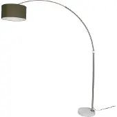 QAZQA Stalen vloerlamp met donkergroene kap 50cm - XXL