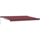 vidaXL Handmatig uitschuifbare luifel Bordeauxrood 4 × 3,5 m