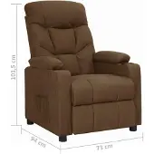 vidaXL Fauteuil verstelbaar stof bruin