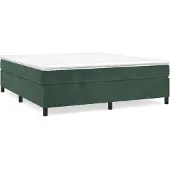 vidaXL Boxspringbed zonder matras, donkergroen, 180x220 cm, fluweel