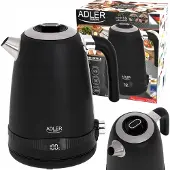 Adler Satijn Zwarte Waterkoker met LCD Display - 1,7L