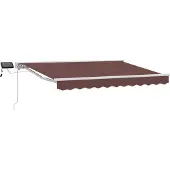 vidaXL Handmatige markezer met LED-verlichting, bruin en wit, 3,5 x 2 meter