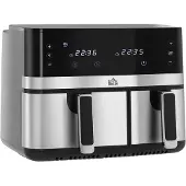 HOMCOM -Heißluftfritteuse-Stahl, Kunststoff-41,8L x 39,2B x 31,1H cm-Schwarz