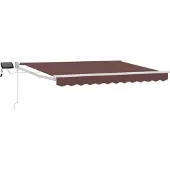 vidaXL Handbediende luifel met LED's Bruin en wit 3,5 x 2 m
