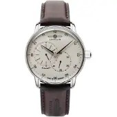 Zeppelin Analoog horloge 'New Captain's Line' beige / donkerbruin