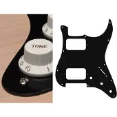 Boston ST-133-B pickguard, Stallion, HH, 3 pot holes, 3-5 switch, 1 ply, black