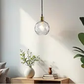 LumenXL 1-lichts hanglamp Lotte - smoke glas met bolling