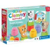 Clementoni - kubussen en dieren zachte clemmy - 6 kubussen + 3 karakters + boek