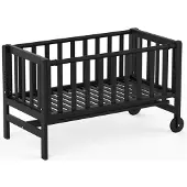 Geuther Betty Co-Sleeper, Aanschuifbed, Wieg - Met Wielen - 45x90 cm - Babybedje tot 9 kg - Massief beukenhout - Zwart