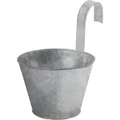 Esschert Design Zinken balkon bloempot met haak grijs Esschert Design Bloempot