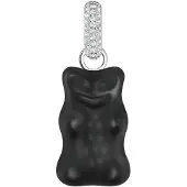 Thomas Sabo Hanger, Grote zwartgouden beer hanger met stenen, (925 zilver)