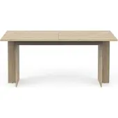 CALICOSY - Uitschuifbare tafel van 165,6 tot 200 cm in donker eiken decor - LEAD