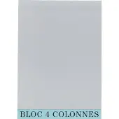 Exacompta 5x Blok boekhoudcontrole 29,7x21cm - 4 kolommen - 70 bladen - Grijs - 5704E