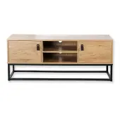 CALICOSY Tv-meubel met 2 deuren en centrale nis, eikenlook l120 cm jill
