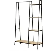 CALICOSY - Garderobekast 1 lage plank met 4 planken H160cm - LEXIE