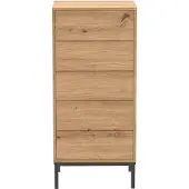 CALICOSY - Hoge ladekast met 5 lades en metalen poten H100 cm - LENNY