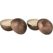 J-Line geurkaars Kerstbal - glas - bruin - large - 2 stuks