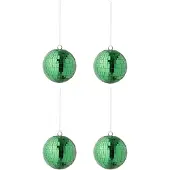 J-Line kerstbal Spiegel - glas - groen - large - doos van 4