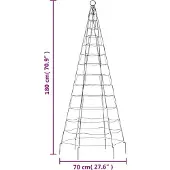vidaXL LED-kerstboom 200 LED's warm wit 180 cm