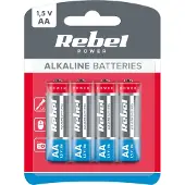 Rebel - Alkalinebatterij - AA - 1,5V - 4 stuks