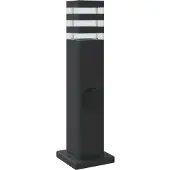vidaXL Vloerlamp voor buiten met stopcontact 50 cm aluminium zwart