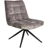Lizzely Garden & Living Draaibare fauteuil Rosa bruin chenille 1 persoons armstoel draaibaar