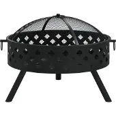 vidaXL Vuurplaats met pook XXL 58 cm staal