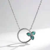 Cavill - Zilveren Halsketting - 925 Sterling Zilver - 3x Peervormige Larimar 3 16 ct - 18x Witte Topaas 0 15 ct - Elegant Blauw 45-49 cm