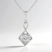 Cavill - Zilveren Halsketting - 925 Sterling Zilver Platina Geplateerd - 1.008 ct Cambodjaanse Zirkoon - Minimalistisch Design