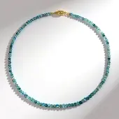 Cavill - Zilveren halsketting 925 sterling - 112 575 ct Cambodjaanse Ratanakiri zirkonen - ombré blauw - luxe elegante damesketting 45 cm