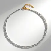 Cavill - Zilveren Halsketting 925 Sterling Zilver deels 18K goud verguld - Witte Topaas 29,7ct - Facetgeslepen Kralen - Modern