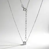 Cavill - Zilveren Halsketting - 925 Sterling Zilver - Witte Topaas 0 856 ct Antiek Kussenslijpsel - Verstelbaar 40-50 cm - Elegante Pavé Zetting