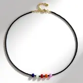 Cavill - Zilveren Halsketting 925 Sterling Zilver Verguld - Zwarte Hematiet 26ct en Braziliaanse Kwarts 12ct - Verstelbare Elegante Edelsteenketting