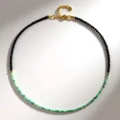 Cavill - 925 Sterling Zilver Halsketting - 18K Goud Vermeil - 13.9 ct Zwarte Spinel & 4.75 ct Smaragd - Facetgeslepen Rond - 45-50 cm