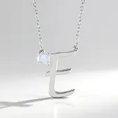 Cavill - Zilveren Halsketting - 925 Sterling Zilver Geplatineerd - Regenboog Maansteen 0,393 ct Rondgeslepen - Modern Verstelbaar Design