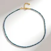 Cavill - Zilveren Halsketting - 925 Sterling Zilver Verguld - 15,793 ct Afrikaanse Blauwe Diamanten Fancy Kraal - Elegante Damesketting 45 50 cm