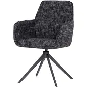 Woood Grant Eetkamerstoel Met Armleuning - Melange - Zwart - 88x61x63