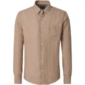 Casa Moda Casual Fit Linnen Overhemd beige, Effen