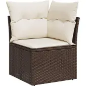 vidaXL 9-delige Loungeset met kussens poly rattan bruin