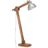 vidaXL Vloerlamp E27 massief mangohout zilverkleurig