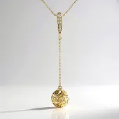 Cavill - Halsketting 9K Geel Goud - Cambodjaanse Zirkoon 0 1 ct - Rondgeslepen, Verstelbare Elegante Dames Ketting