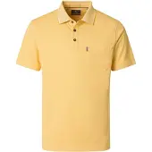 Casa Moda Wijde fit polo geel met borstzak