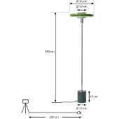 LINDBY Vloerlamp Branford, groen, Woon-/ Eetkamer, metaal, Vintage, vloerlamp