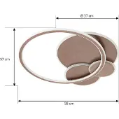 LUCANDE Plafondlamp , Circulo, dimbare, Roestbruin, Woonkamer, Metaal, Modern