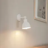 Argon Wandlamp Emoti, dimbaar, wit / opaal, Woon-/ Eetkamer, metaal, Industrieel design, wandlamp