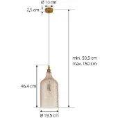 LINDBY Hanglampe , Drakar, dimbare, Beige, Woonkamer, Glas, Vintage / Retro